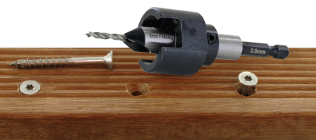 Famag Bohrer-Senker-Satz mit Tiefenanschlag 4 teil