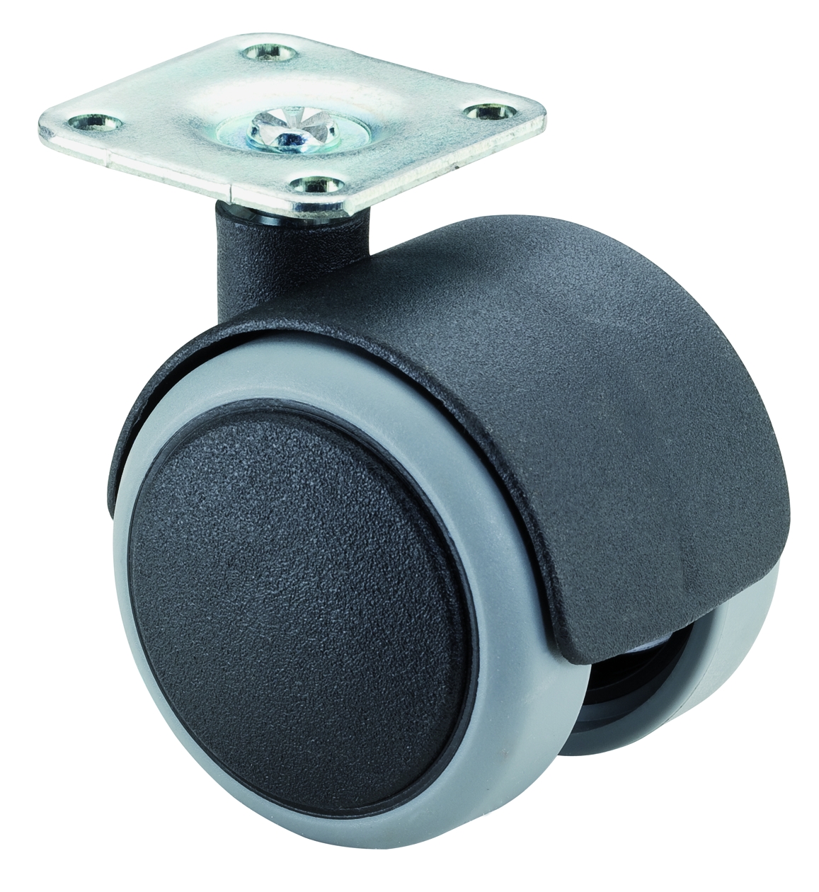 Doppelrolle Ø50mm Kunststoff schwarz Bauhöhe 65mm