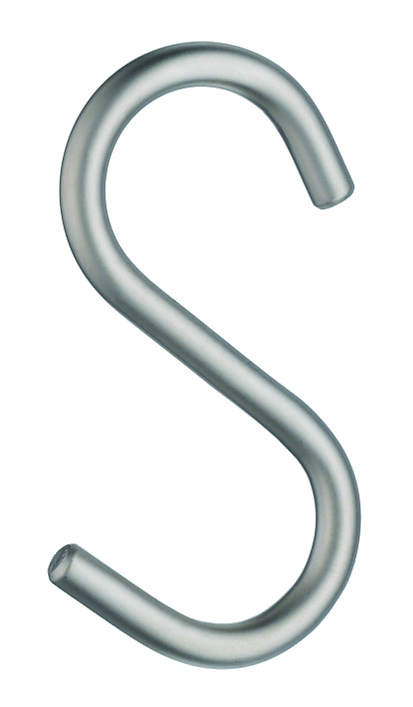 S-Haken, matt vernickelt für Relingstange 16mm