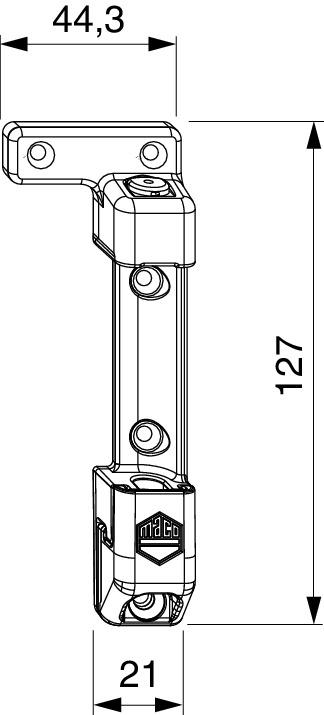210600 Scherenlager 180KG rechts silber
