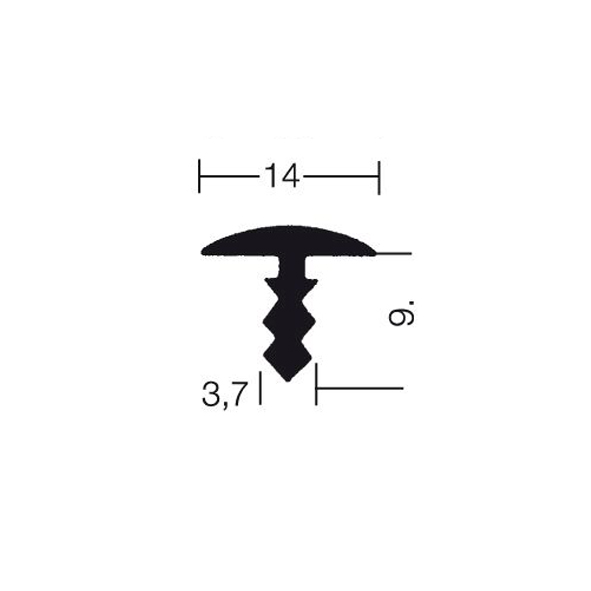 Artikelbild 1 des Artikels Antirutschprofil aus PVC Nr. 4197 schwarz Antirutschprofil aus PVC Nr. 4197 schwarz