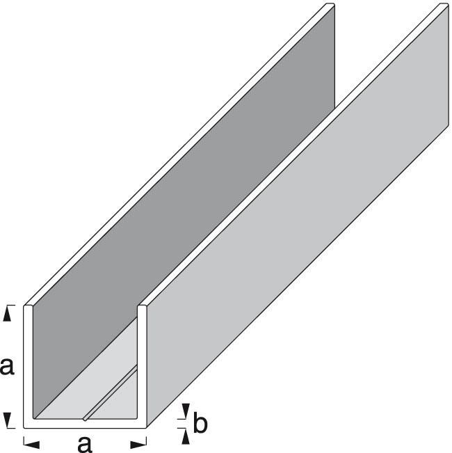 Artikelbild 2 des Artikels alfer Alu U-Profil 11,5 x 11,5 x 1,5mm, Lg. 1000mm