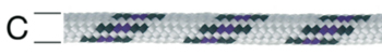Polypropylenschotleinen, 10mm, weiß-schwarz-blau