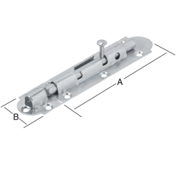 Grendelriegel 100X30 mm hell verz.