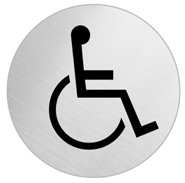 Hinweisschild Ø 100 mm "Rollstuhl"