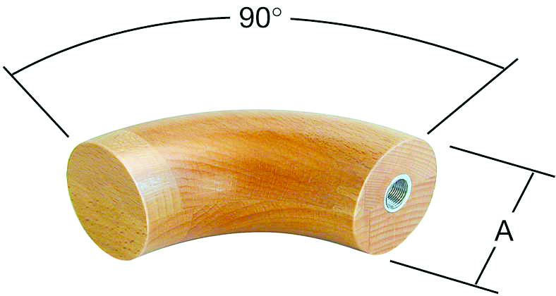 Holzendstück 90° Eiche links/rechts verwendbar