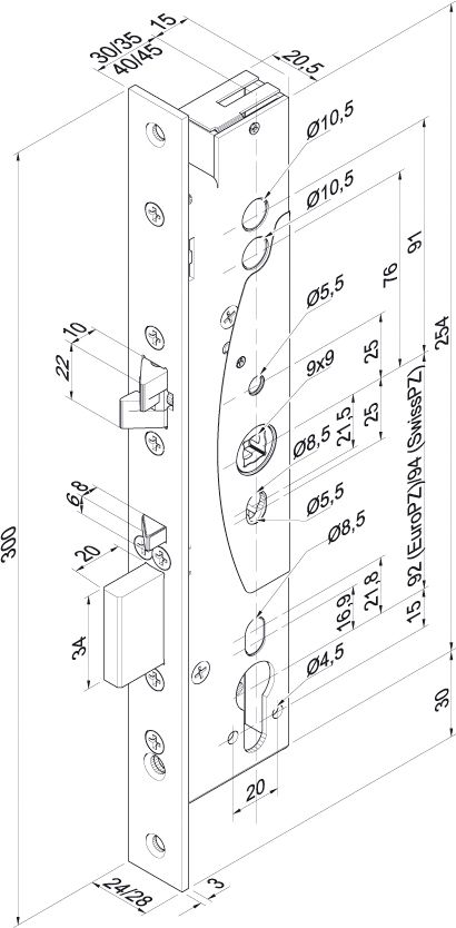 Artikelbild 2 des Artikels Sicherheitsschloss 309X 30/92/24mm PZ