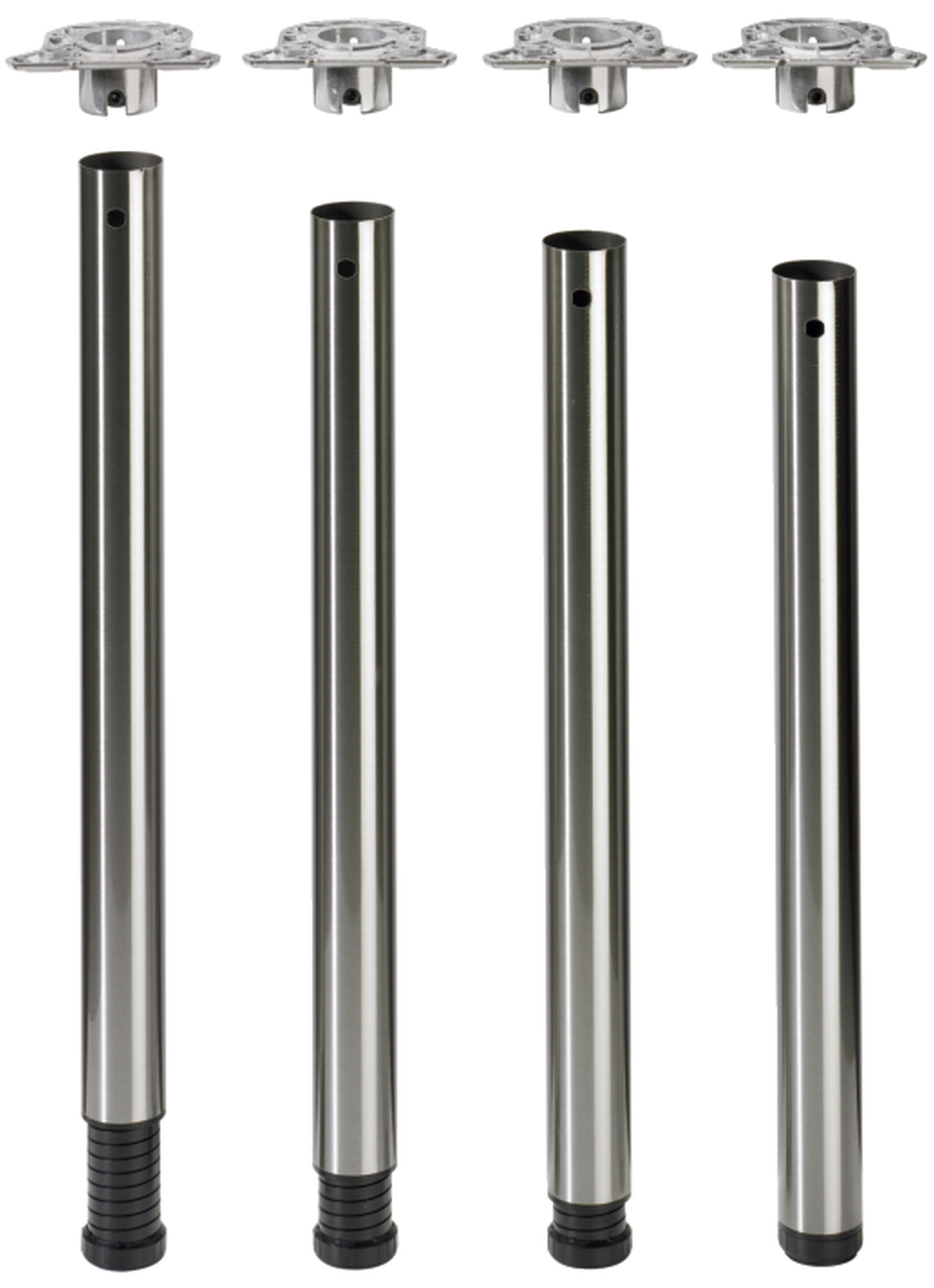 Stahl-Tischbeinset 60/650-750mm schwarz matt