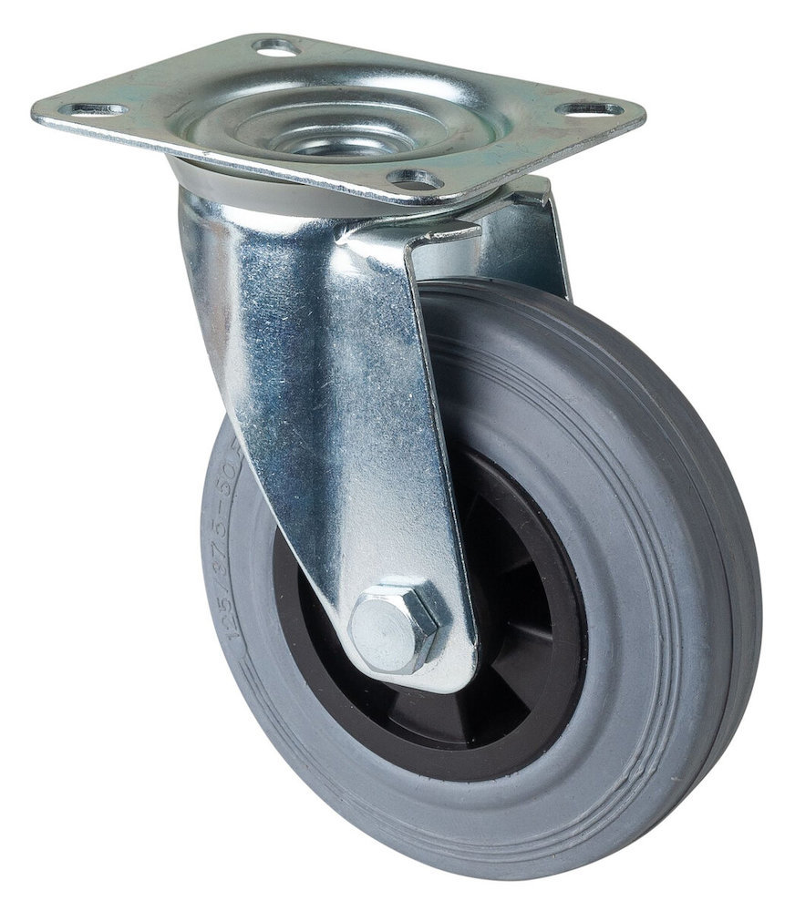 Artikelbild 4 des Artikels Lenkrolle Ø125mm Gummi grau Bauhöhe 155mm