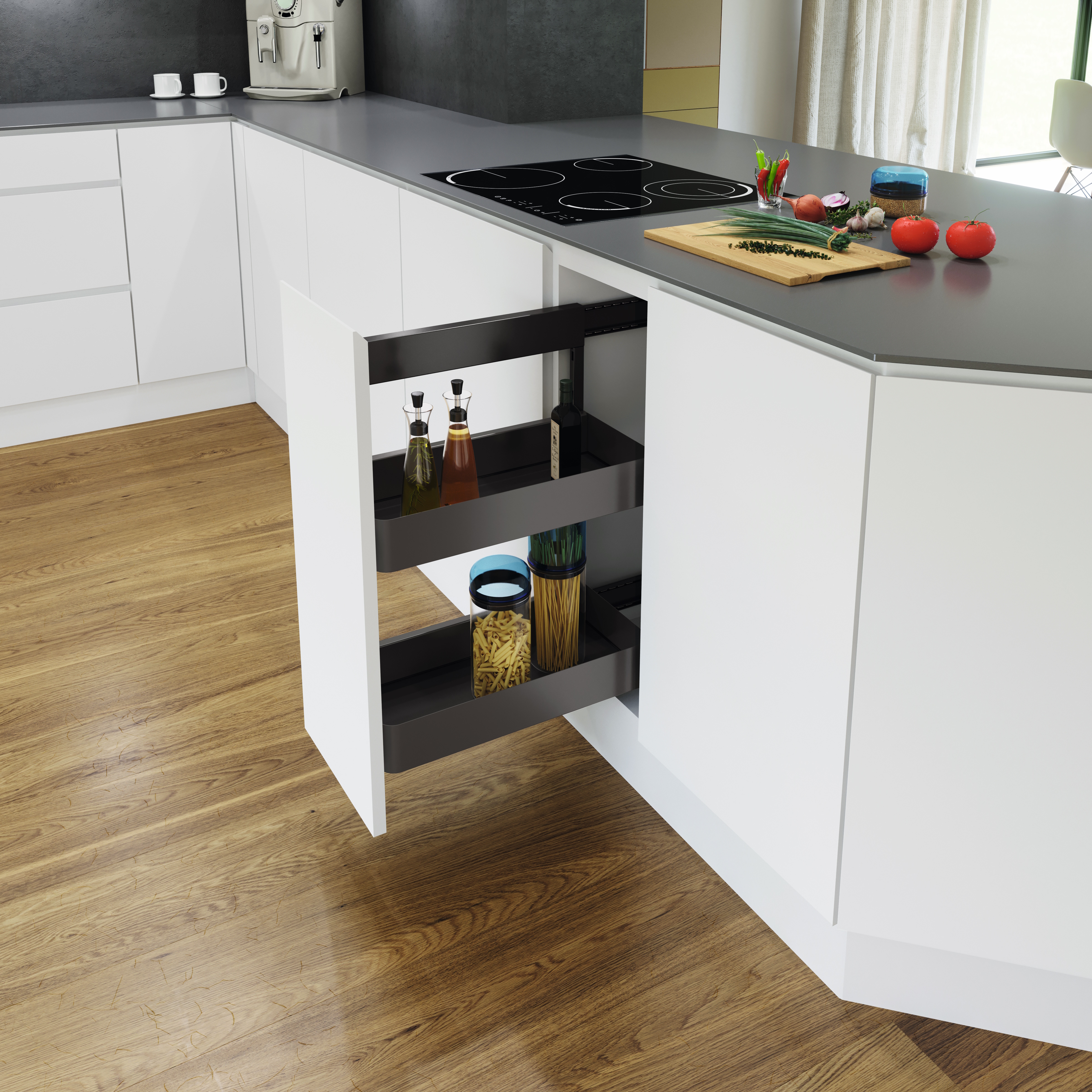 Seitenwandauszug SUB-Side, Korbset, 2x 200er,