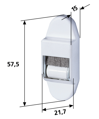 Mini-Leitrolle 15 mm mit 1 Rolle, mit Bürste