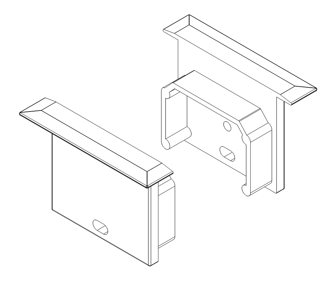 Befestigungsset U7 für LED-Leuchtenpr. 30 x 20mm,