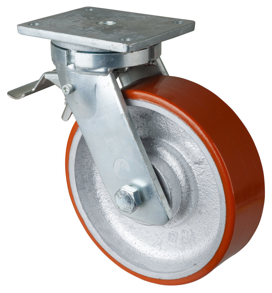 Artikelbild 4 des Artikels Schwerlast-Lenkrolle mit Feststeller Ø250mm rot