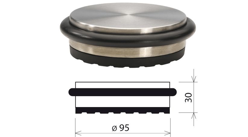 Türstopper "Big Disk" Edelstahl 1,0 Kg Höhe 30mm