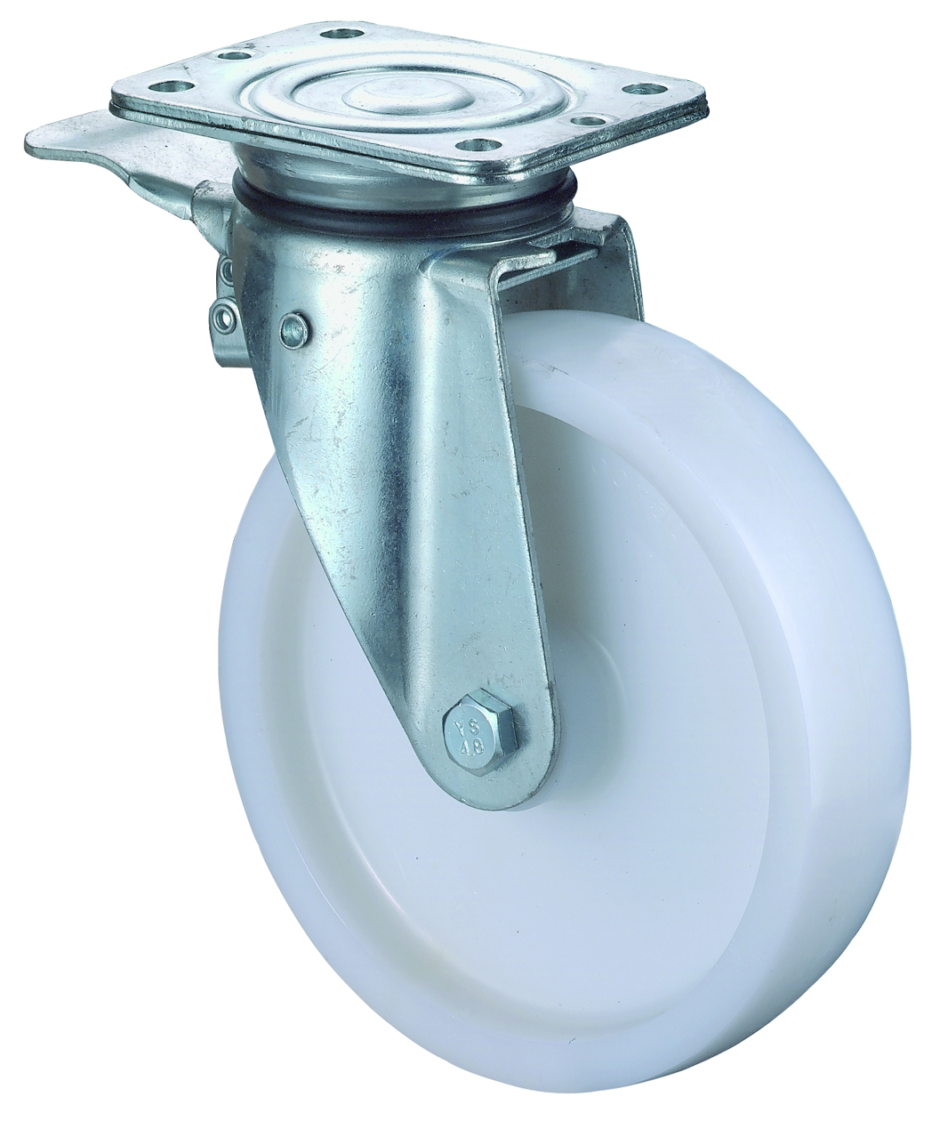 Artikelbild 1 des Artikels Schwerlast-Lenkrolle mit Feststeller Ø125mm weiß Schwerlast-Lenkrolle mit Feststeller Ø125mm weiß