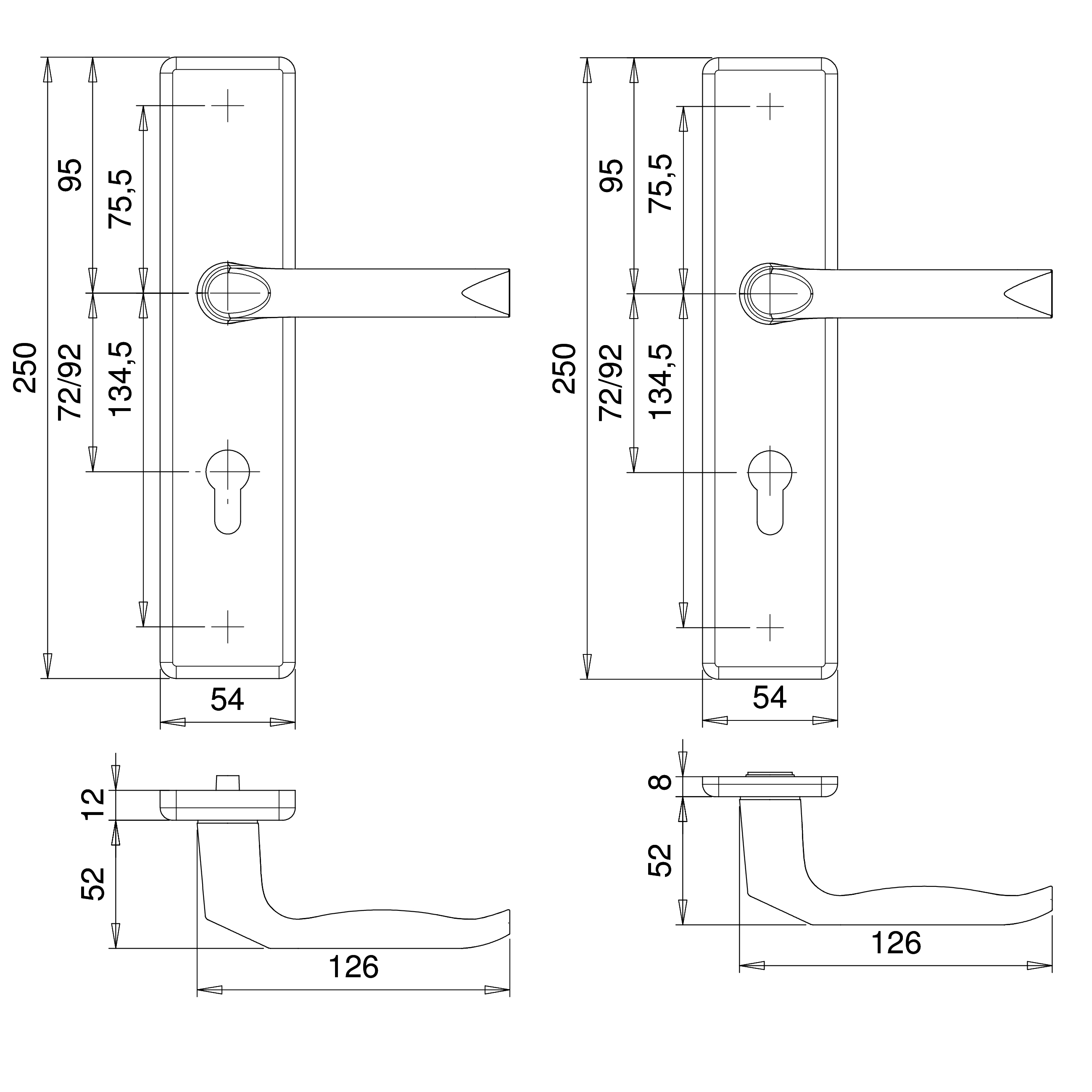 Artikelbild 2 des Artikels EDI HT Schutz-Drückergarnitur Lana  -F 1
