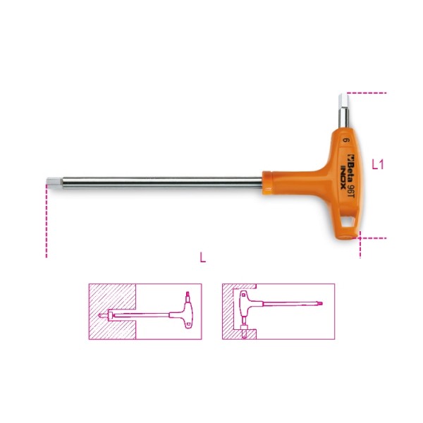 Beta Sechskant Schraubendreher 96T Inox 5,0mm