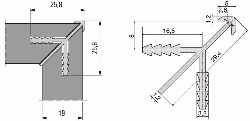 Artikelbild 1 des Artikels Aluminium Korpus-Eckverbinderprofil Typ 5, Aluminium Korpus-Eckverbinderprofil Typ 5,