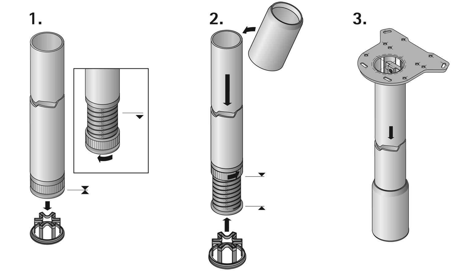 Artikelbild 3 des Artikels Stahl-Abdeckhülsenset 60mm Femico Chrom glänzend