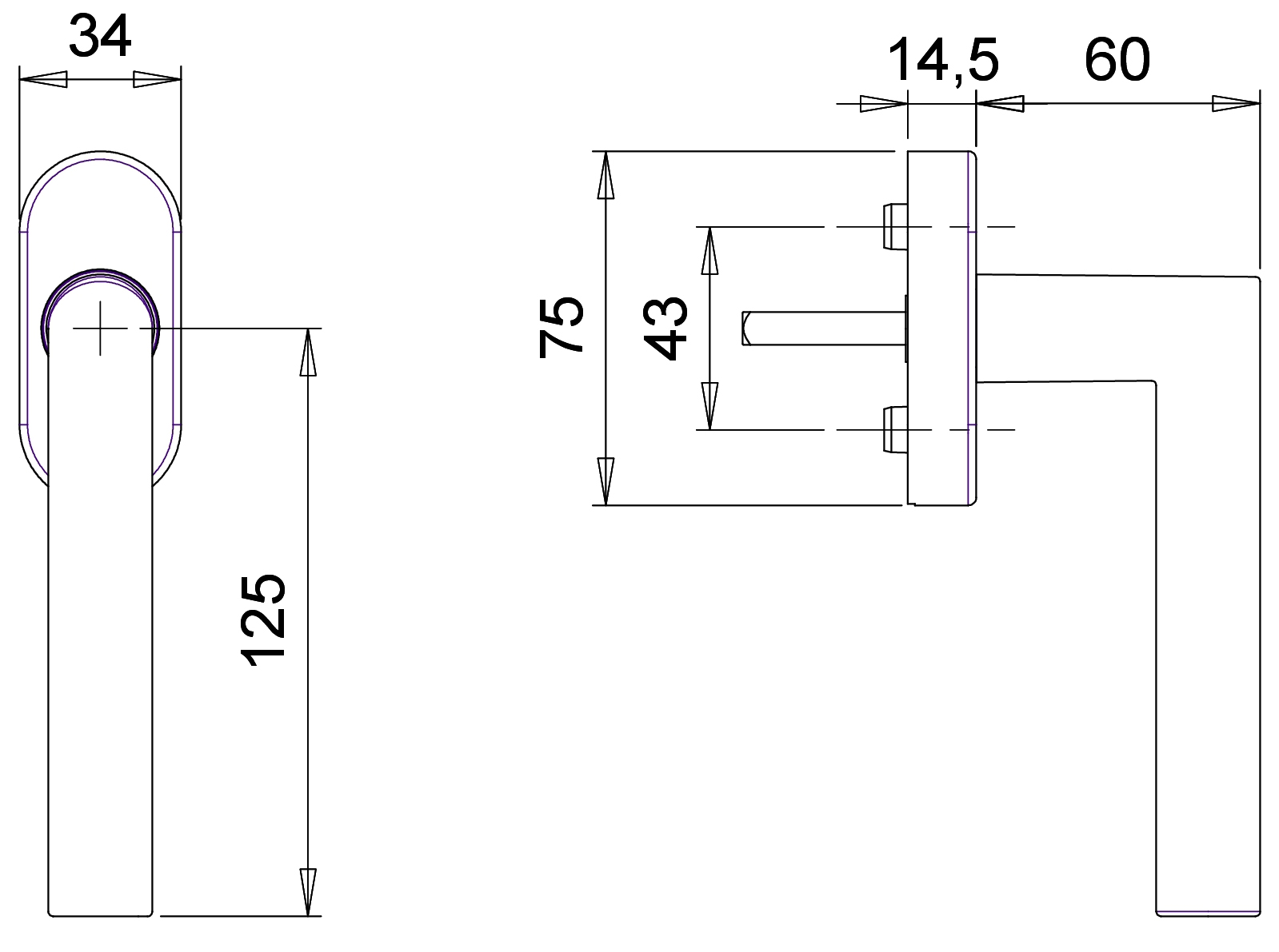 Artikelbild 2 des Artikels EDI Fenstergriff 1010 - Alu F 1