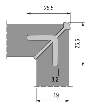 Artikelbild 2 des Artikels Aluminium Korpus-Eckverbinderprofil Typ 0,