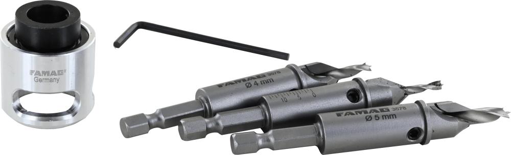 Famag HM-Bohrer-Senker-Satz 4 tlg. 3, 4, 5mm