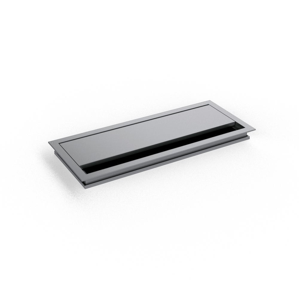 Kabeldurchlass 100 x240 x16mm, Alu Schwarz elox.,