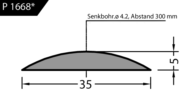 Türschwellenprofil P 1668/35 - blank