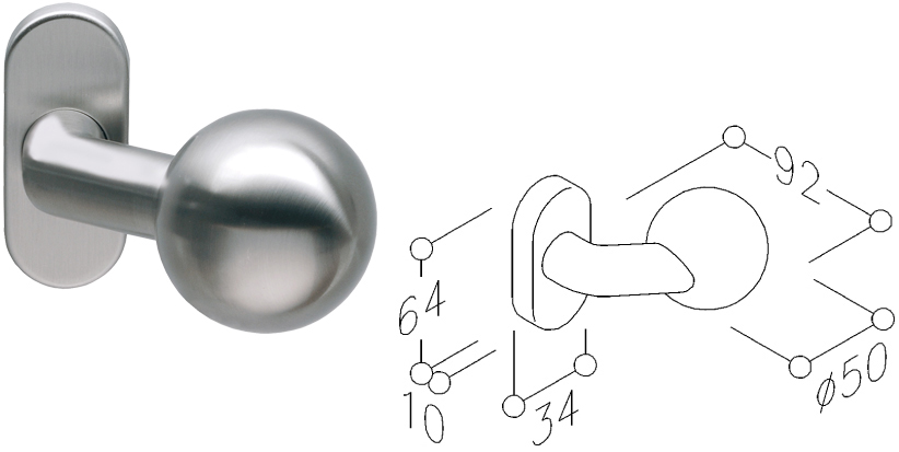 Artikelbild 1 des Artikels NT Rahmen Türknopf auf Ros. EST.KF.FS.3/77 - Niro NT Rahmen Türknopf auf Ros. EST.KF.FS.3/77 - Niro