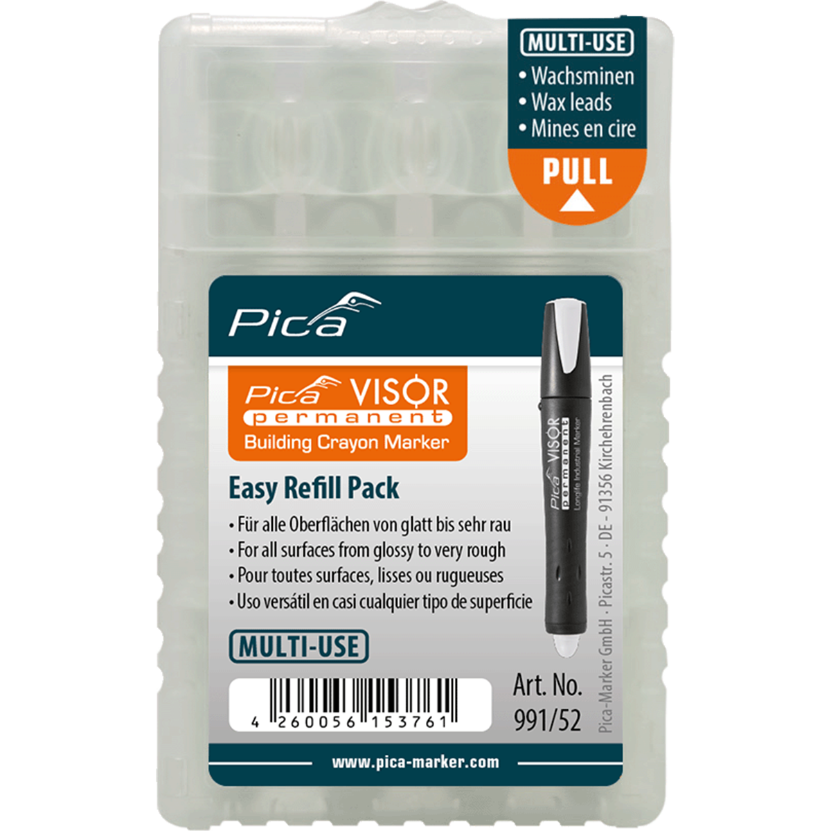 Pica Visor Ersatzminen Weiß, 4 Stück
