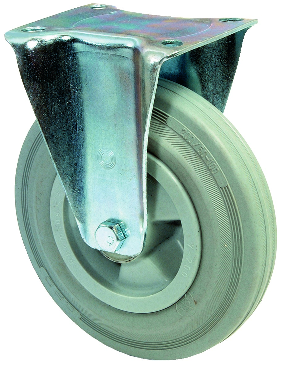 Artikelbild 2 des Artikels Bockrolle Ø100mm Gummi grau Bauhöhe 128mm