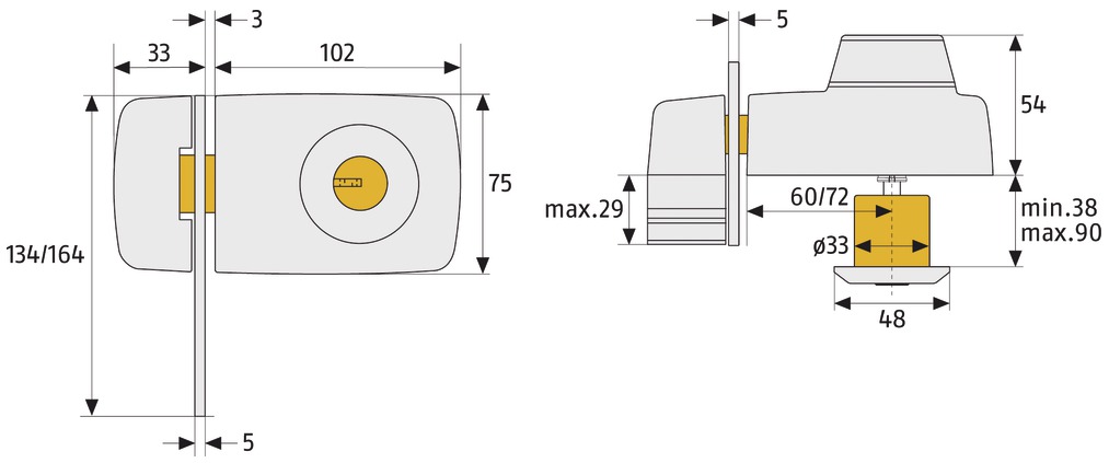 Artikelbild 2 des Artikels Abus Tür-Zusatzschloss 7035 B SB braun