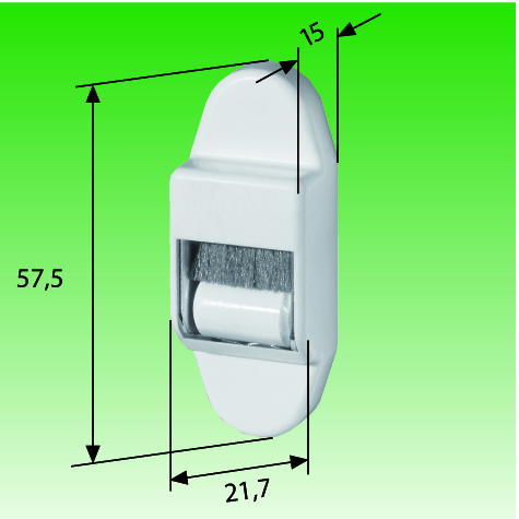 Mini-Leitrolle 15 mm mit 1 Rolle, mit Bürste