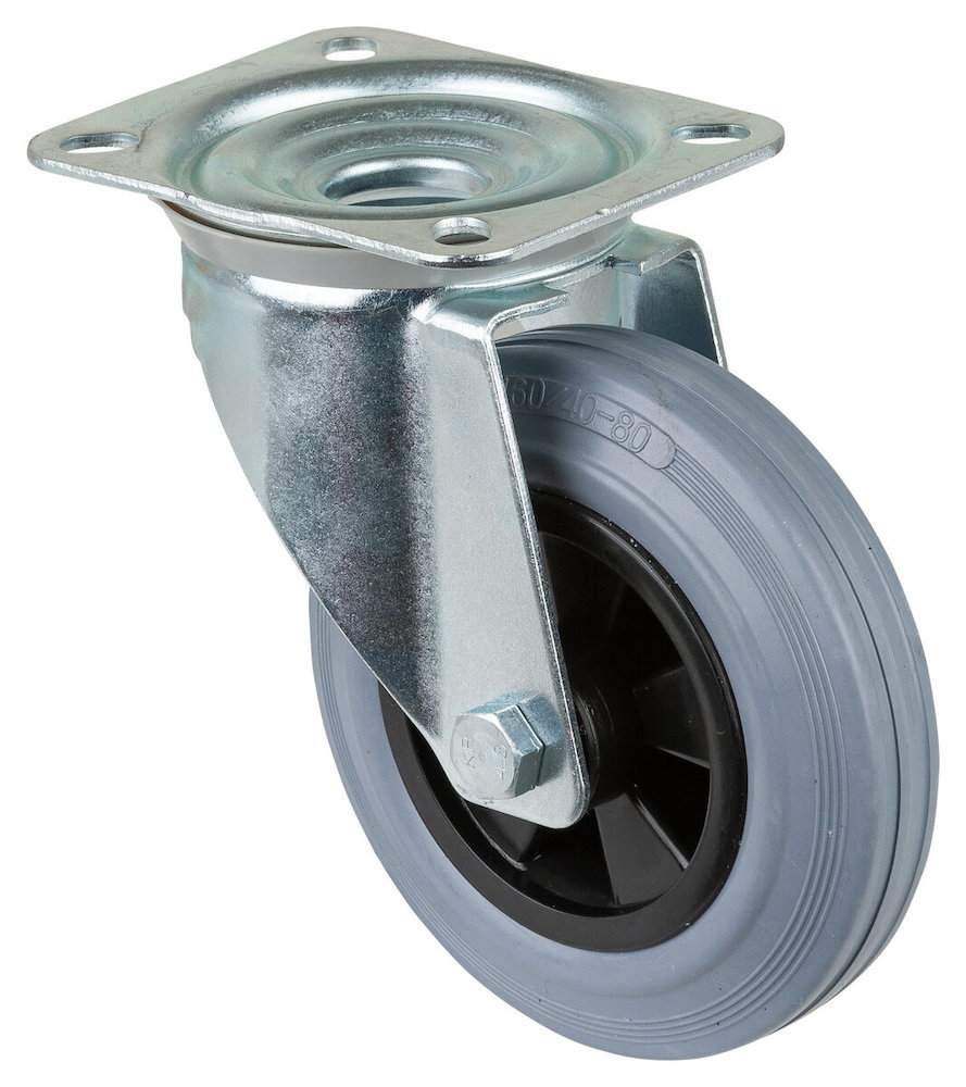 Artikelbild 4 des Artikels Lenkrolle Ø160mm Gummi grau Bauhöhe 195mm