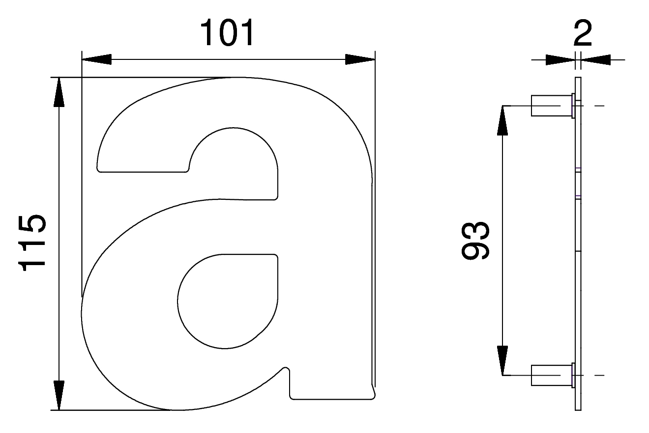 Artikelbild 2 des Artikels EDI Hausnummer 2510/150 mm - Buchstabe "a"