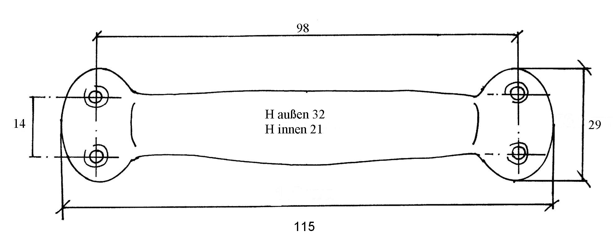 Artikelbild 2 des Artikels Hohlgriff 115 mm Eisen vernickelt