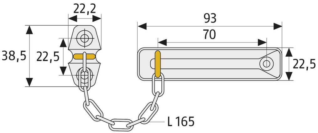 Artikelbild 2 des Artikels Abus Türkette SK/M SB messingfarbig