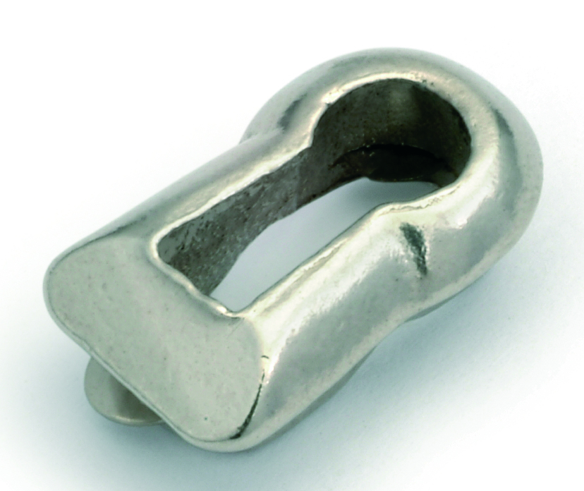 Schlüsselbuchse 14 mm Messing poliert mit Wulst