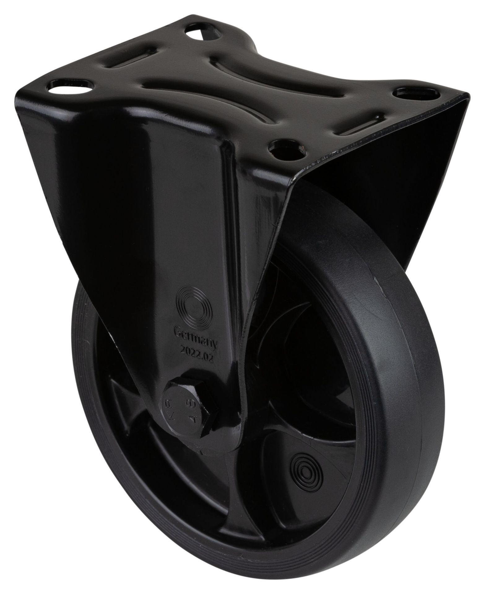 Artikelbild 1 des Artikels Transport-Bockrolle schwarz Rad Ø 125mm, Bauhöhe Transport-Bockrolle schwarz Rad Ø 125mm, Bauhöhe