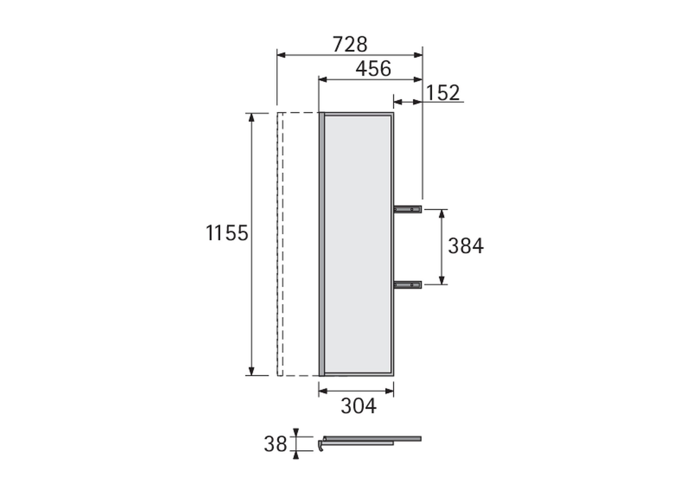 Artikelbild 2 des Artikels Spiegelset ausziehbar und drehbar HxB 1155x304mm