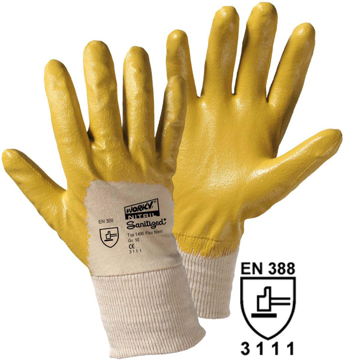 Handschuhe Flex-Nitril gelb Gr. 9
