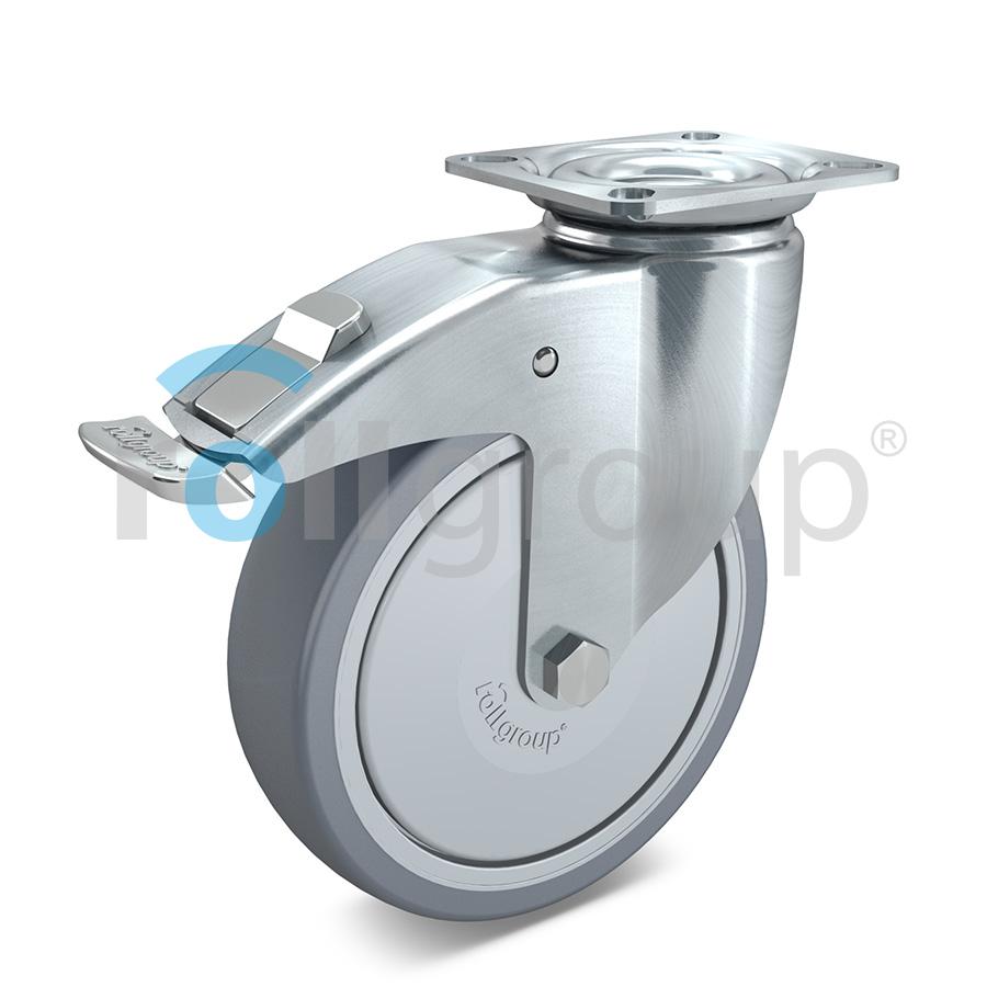 Artikelbild 1 des Artikels Apparate-Lenkrolle Feststeller Ø100mm Gummi grau Apparate-Lenkrolle Feststeller Ø100mm Gummi grau