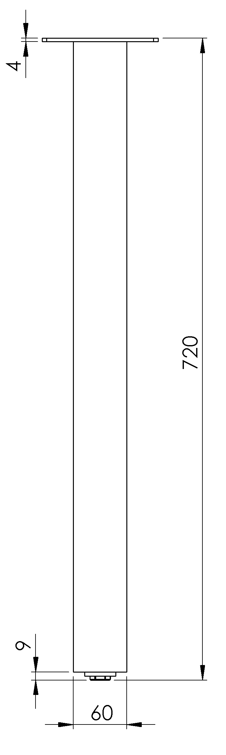 Artikelbild 3 des Artikels Tischkufe Edelstahl mit Befestigungsplatte