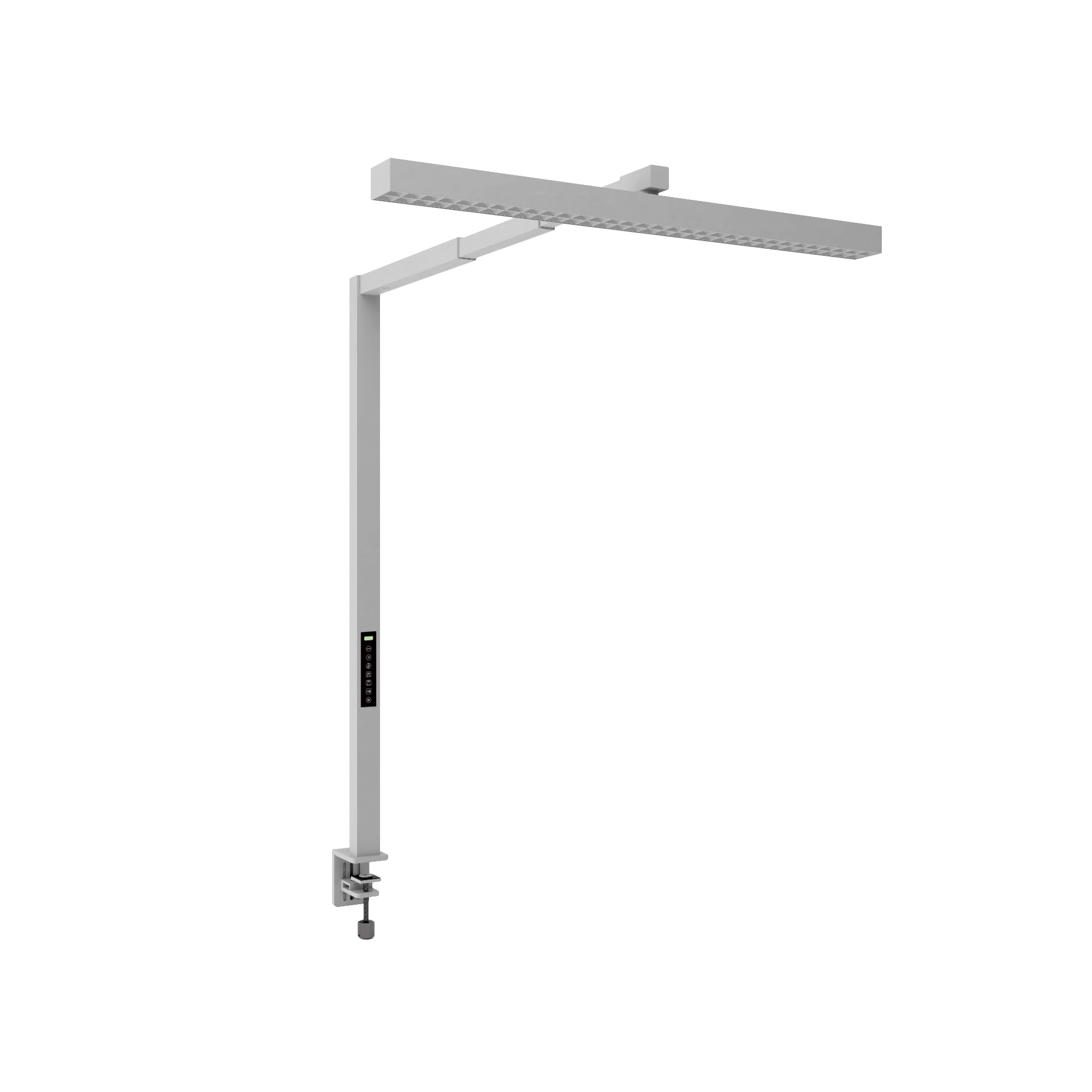 Büro-LED Tischleuchte, Platten-Anbau, RAL 7016