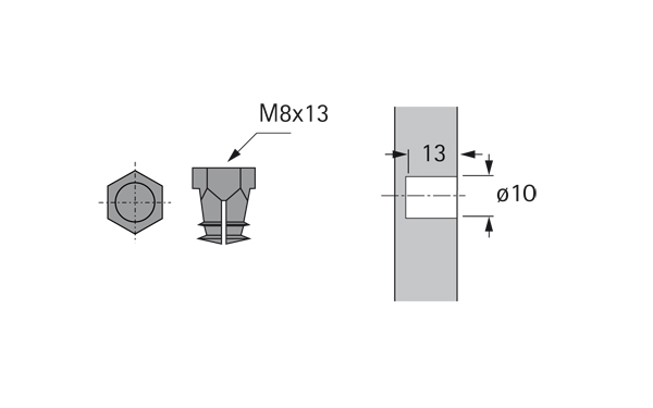 Artikelbild 4 des Artikels Messingmuffe f. Megalock- Stahldübel M8