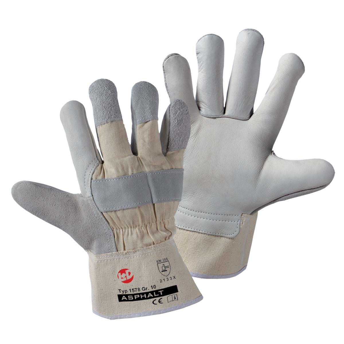 Rindnarbenlederhandschuhe Asphalt Klasse B Gr. 10