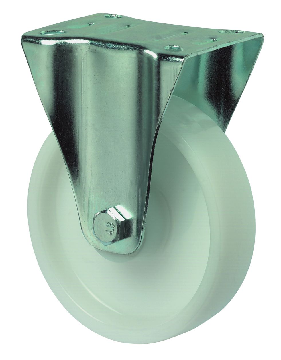Artikelbild 1 des Artikels Bockrolle Ø100mm Kunststoff weiß Bauhöhe 128mm Bockrolle Ø100mm Kunststoff weiß Bauhöhe 128mm