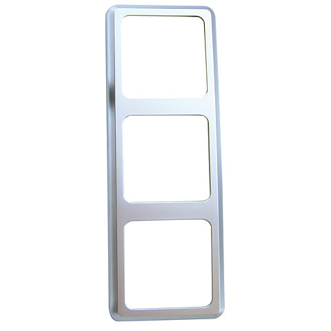 Kunststoff Abdeckrahmen 3-fach Chrom matt