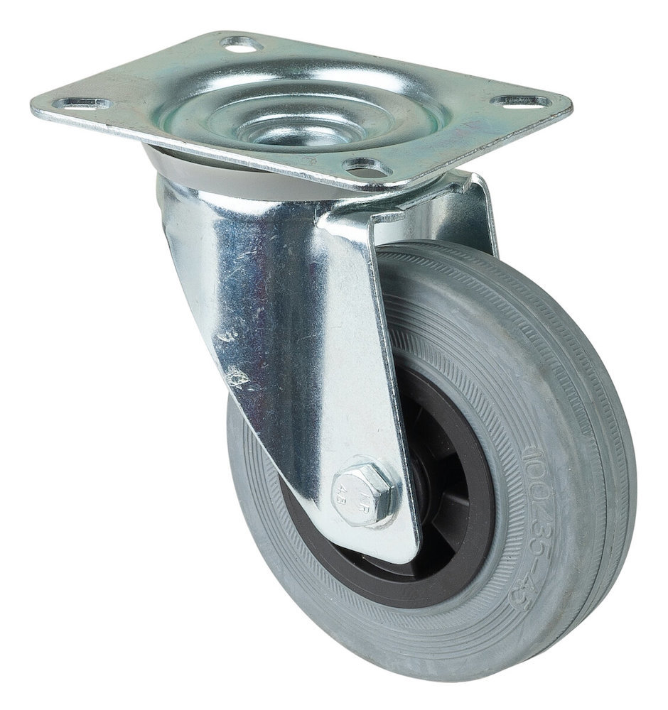 Artikelbild 4 des Artikels Lenkrolle Ø100mm Gummi grau Bauhöhe 128mm