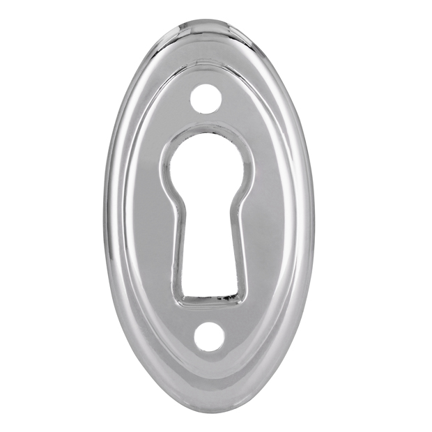 Schlüsselschild Oval, Chrom glänzend, Höhe 37mm